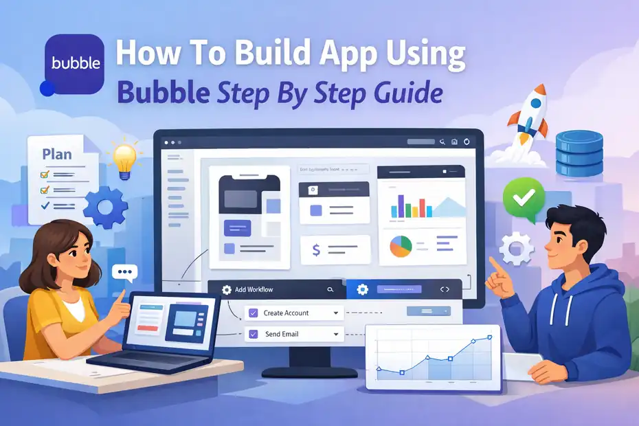 An informative illustration about How To Build App Using Bubble Step By Step Guide