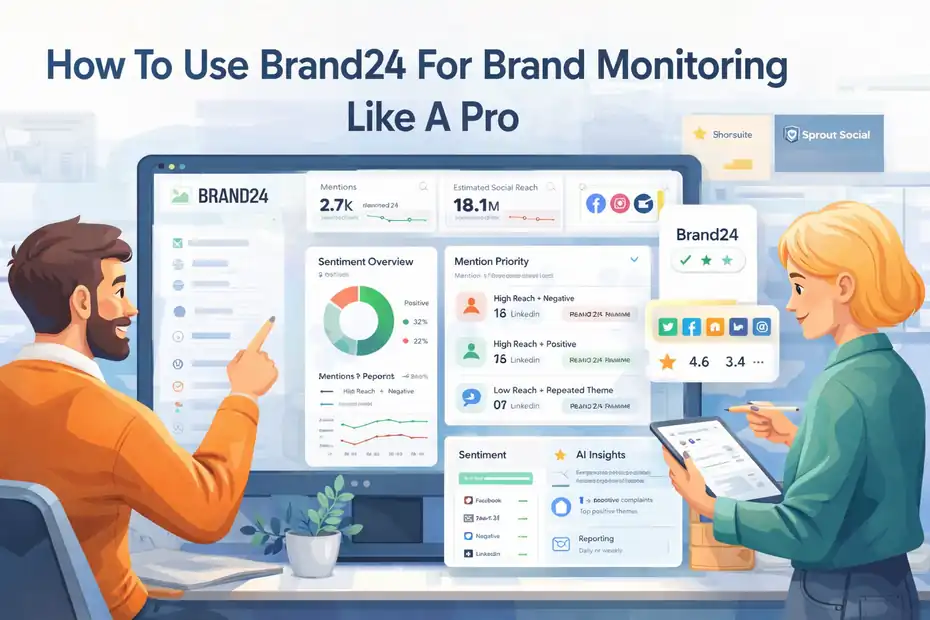 An informative illustration about How To Use Brand24 For Brand Monitoring Like A Pro