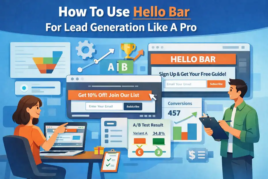 An informative illustration about How To Use Hello Bar For Lead Generation Like A Pro