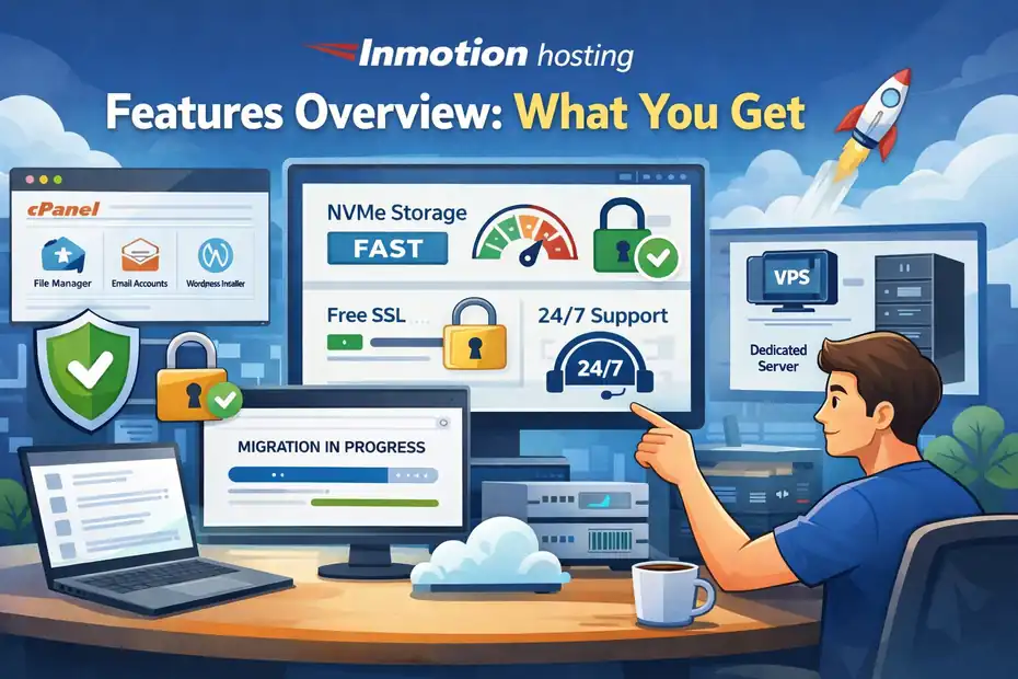An informative illustration about InMotion Hosting Features Overview: What You Get