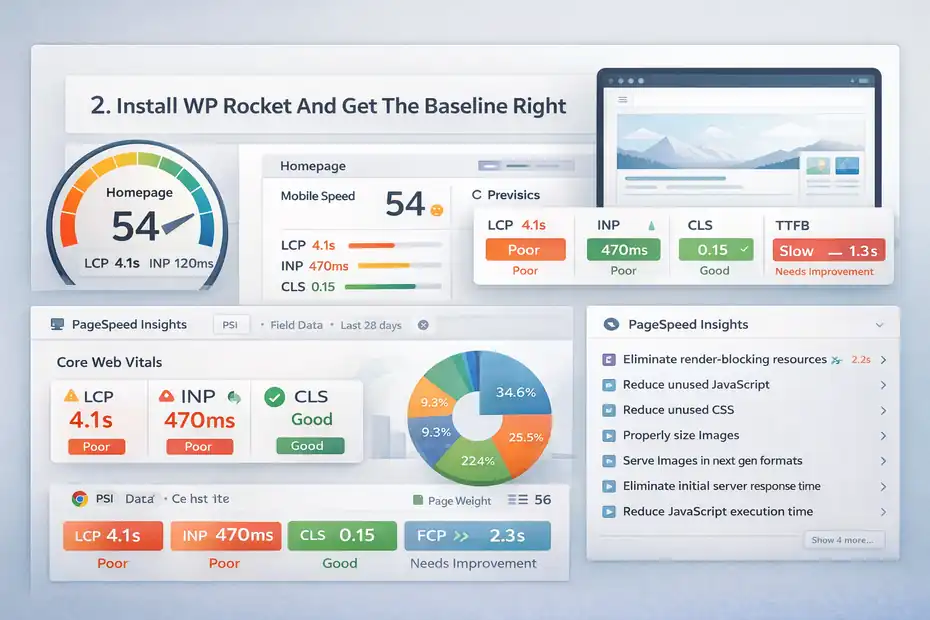 An informative illustration about
Install WP Rocket And Get The Baseline Right
