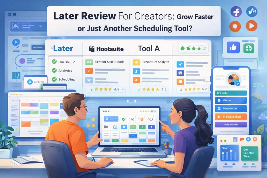 An informative illustration about Later Review For Creators Grow Faster Or Just Another Scheduling Tool