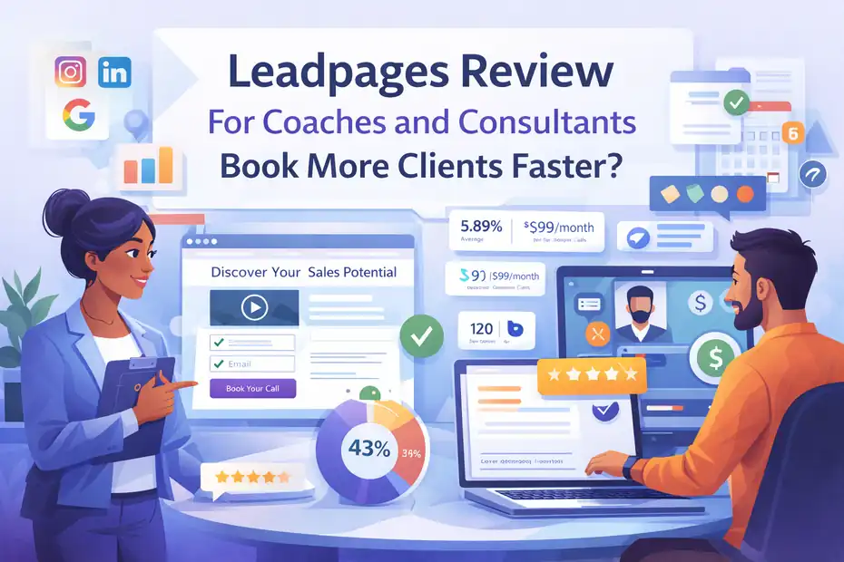 An informative illustration about Leadpages Review For Coaches And Consultants Book More Clients Faster