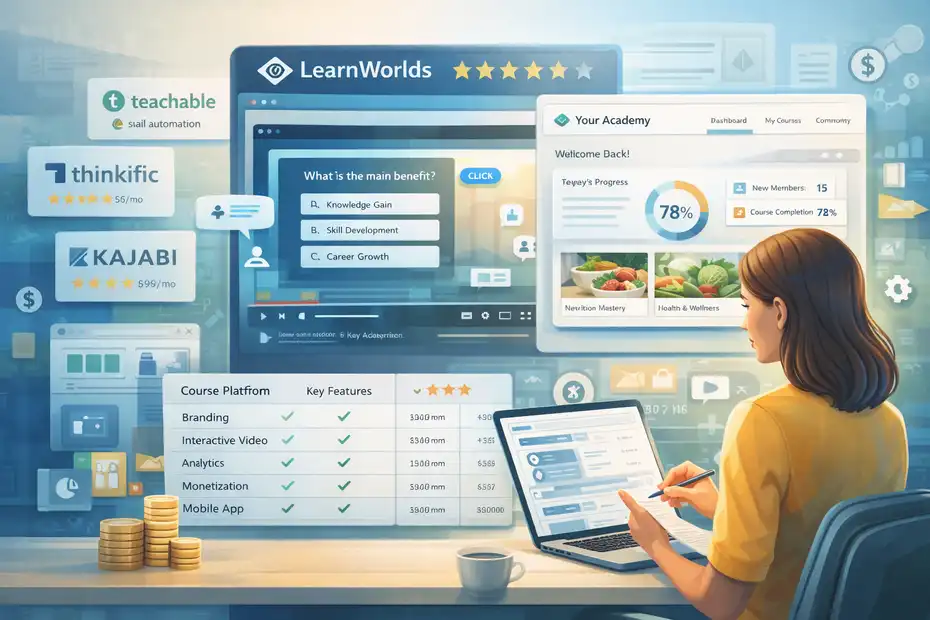 An informative illustration about LearnWorlds Online Course Platform Review: Hidden Advantages
