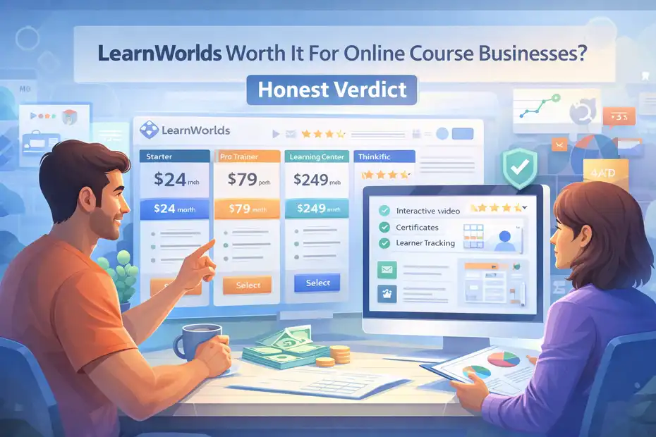 An informative illustration about LearnWorlds Worth It For Online Course Businesses? Honest Verdict