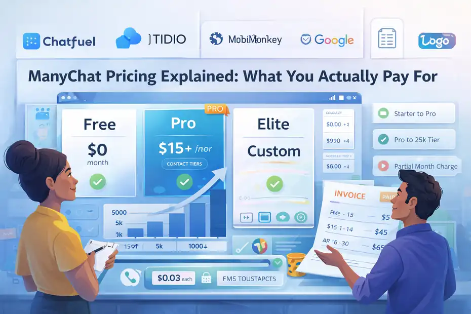 An informative illustration about ManyChat Pricing Explained: What You Actually Pay For