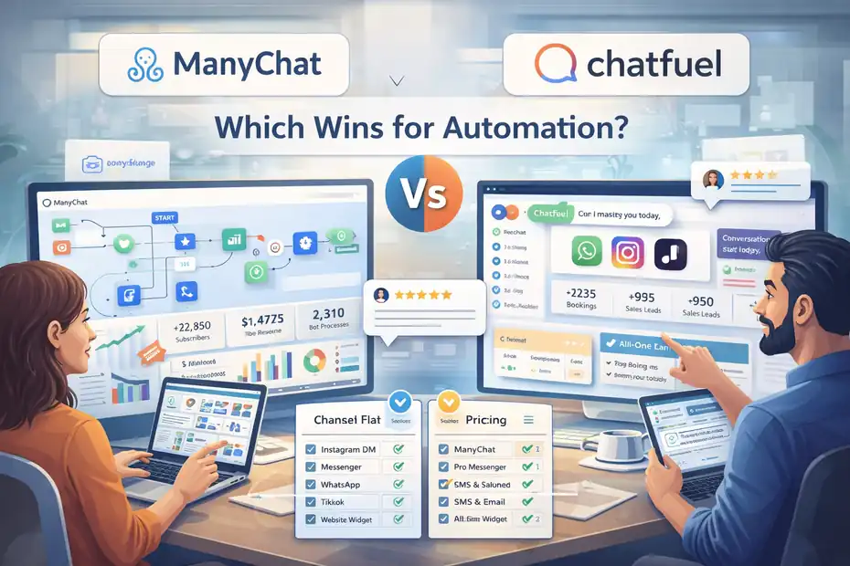 An informative illustration about ManyChat vs Chatfuel Comparison: Which Wins for Automation?