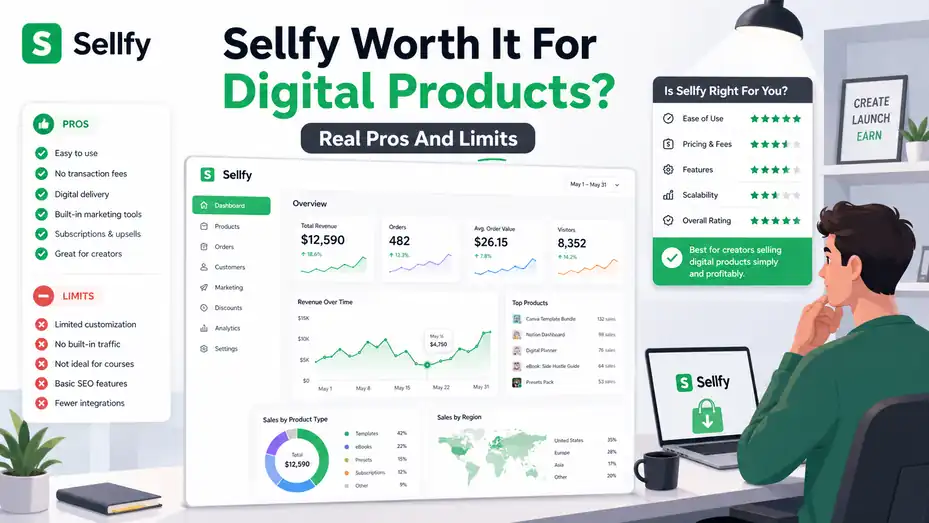 An informative illustration about Sellfy Worth It For Digital Products? Real Pros And Limits