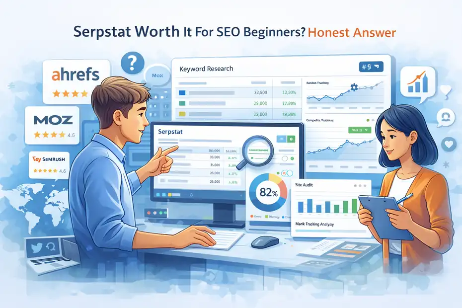 An informative illustration about Serpstat Worth It For SEO Beginners? Honest Answer
