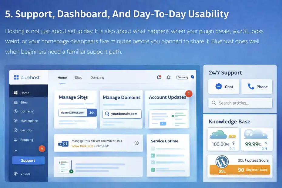 An informative illustration about
Support, Dashboard, And Day-To-Day Usability