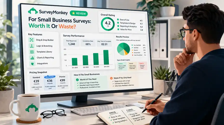 An informative illustration about SurveyMonkey Review For Small Business Surveys: Worth It Or Waste?