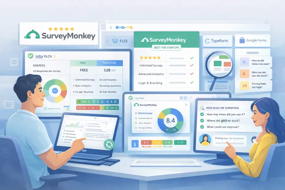 An informative illustration about SurveyMonkey Review For Startups Collecting Data: Hidden Pros