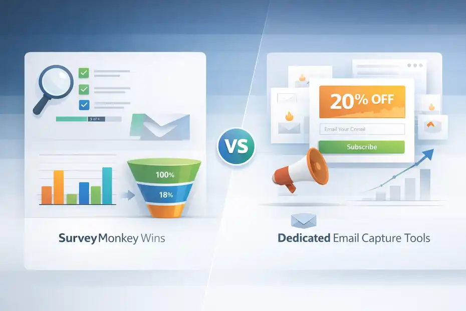 An informative illustration about
SurveyMonkey Vs Dedicated Email Capture Tools