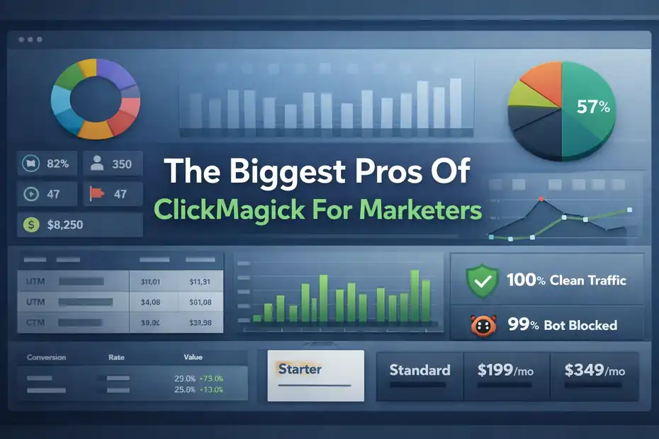ClickMagick Pros And Cons For Marketers: Honest Deep Dive An informative illustration about
The Biggest Pros Of ClickMagick For Marketers