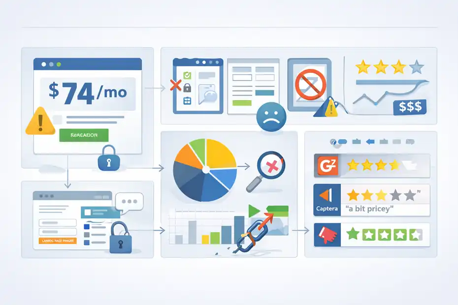 Leadpages Review For Small Business: Hidden Costs Or Smart Growth Tool? An informative illustration about
The Downsides, Limitations, And Complaints You Should Know