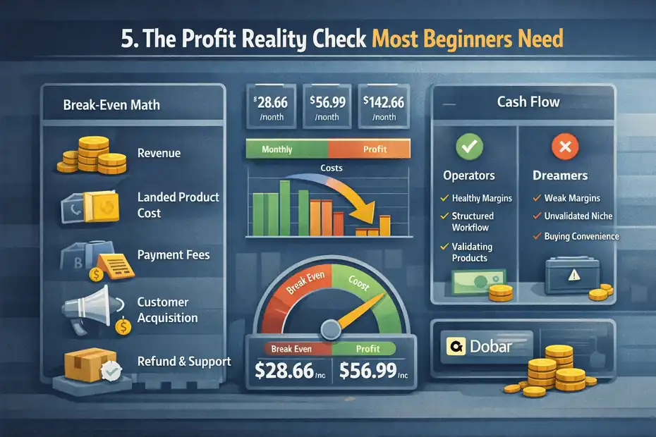 Doba Worth It For New Dropshippers: Profit Reality Check An informative illustration about
The Profit Reality Check Most Beginners Need
