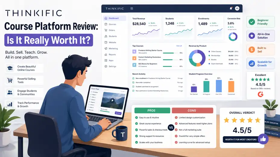 An informative illustration about Thinkific Course Platform Review: Is It Really Worth It?