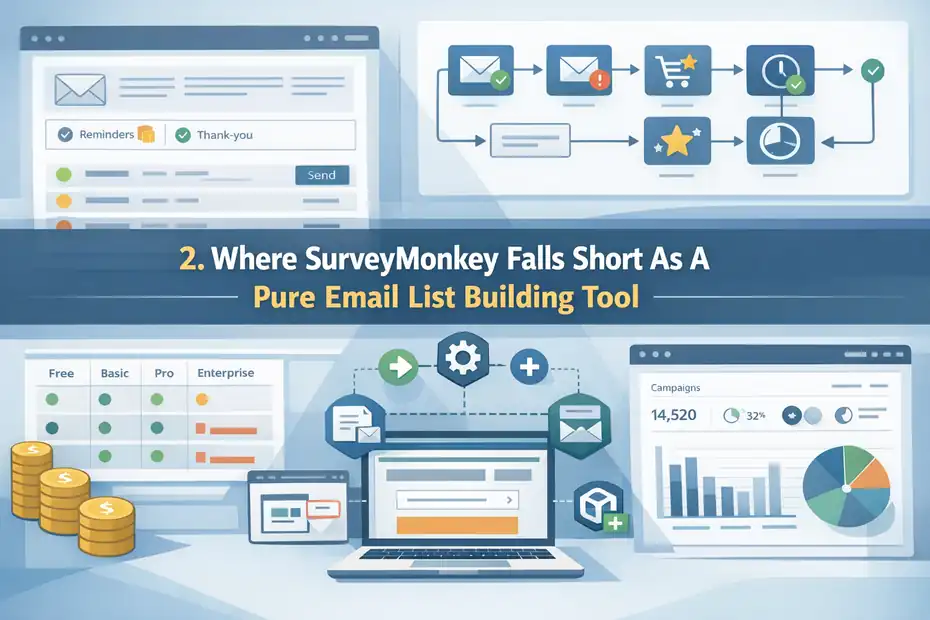 An informative illustration about
Where SurveyMonkey Falls Short As A Pure Email List Building Tool