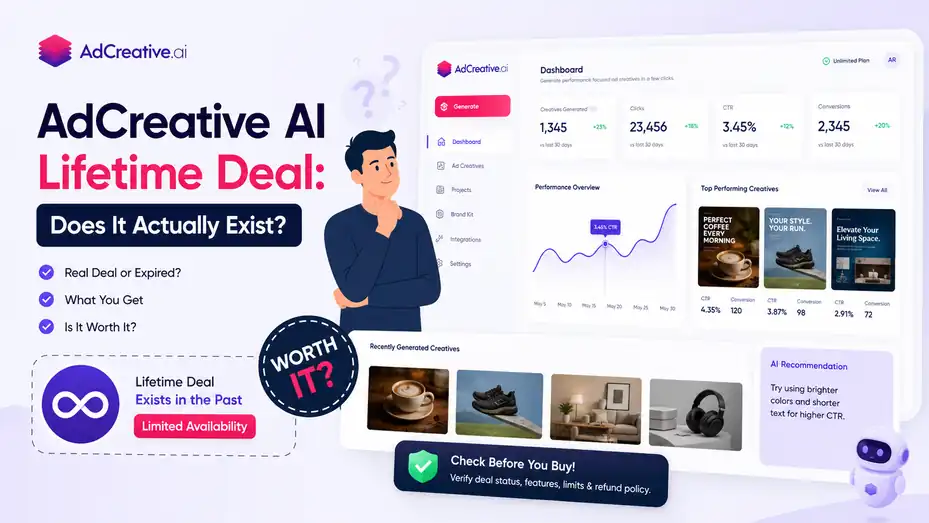 An informative illustration about AdCreative AI Lifetime Deal: Does It Actually Exist?