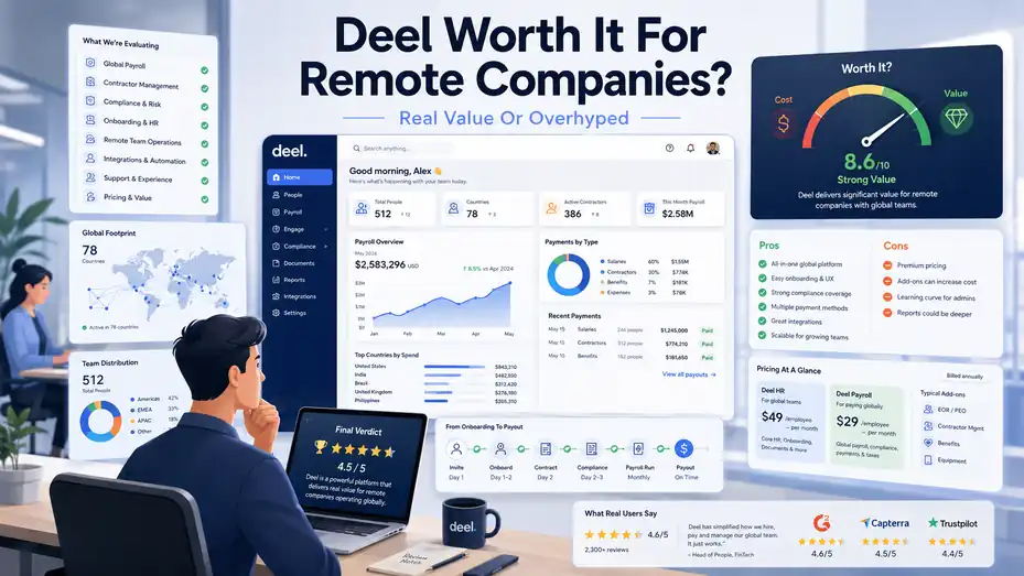 An informative illustration about Deel Worth It For Remote Companies: Real Value Or Overhyped?