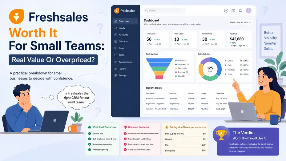 An informative illustration about Freshsales Worth It For Small Teams Real Value Or Overpriced