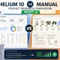 An informative illustration about Helium 10 vs Manual Product Research Comparison: Profit