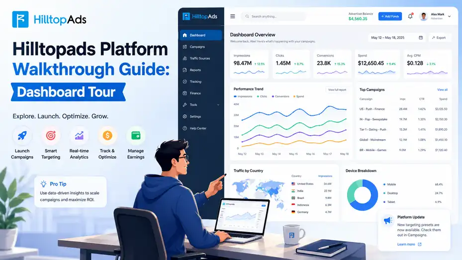 An informative illustration about Hilltopads Platform Walkthrough Guide: Dashboard Tour