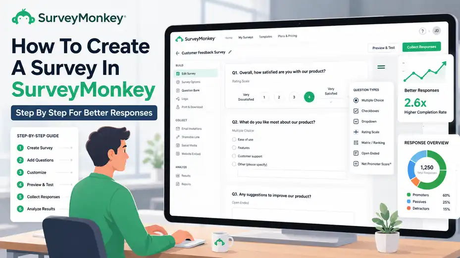 An informative illustration about How To Create A Survey In SurveyMonkey Step By Step For Better Responses