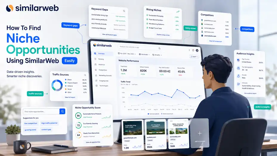An informative illustration about How To Find Niche Opportunities Using SimilarWeb Easily