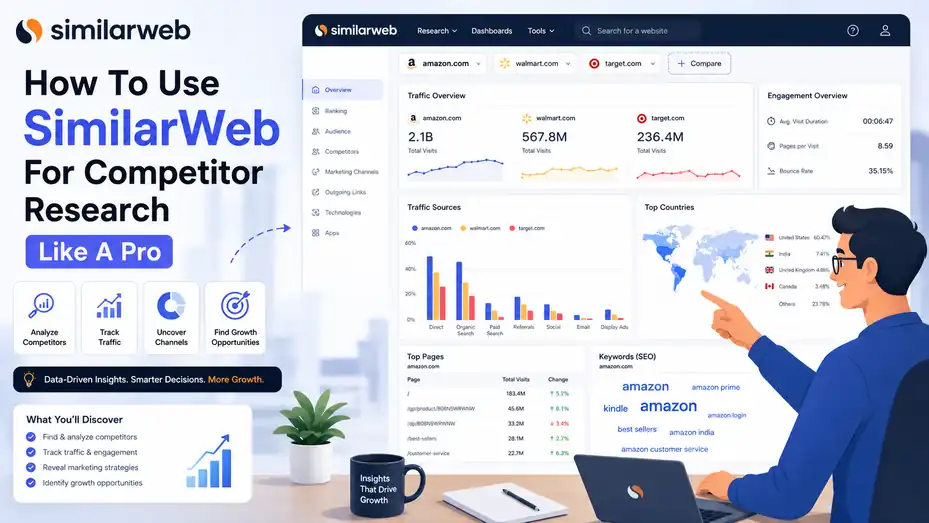 An informative illustration about How To Use SimilarWeb For Competitor Research Like A Pro