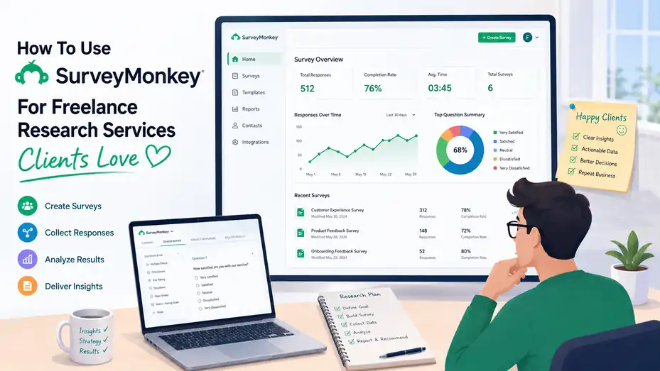 An informative illustration about How To Use SurveyMonkey For Freelance Research Services Clients Love