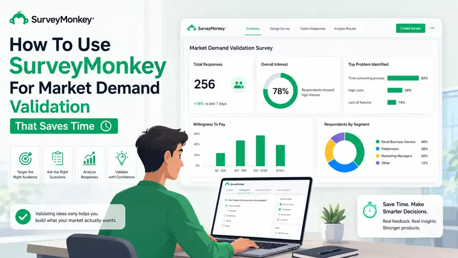 An informative illustration about How To Use SurveyMonkey For Market Demand Validation That Saves Time