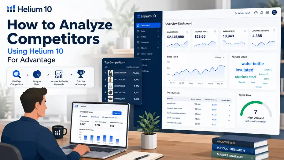 An informative illustration about How to Analyze Competitors Using Helium 10 For Advantage