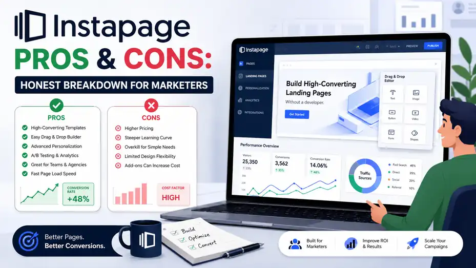 An informative illustration about Instapage Pros And Cons Honest Breakdown For Marketers