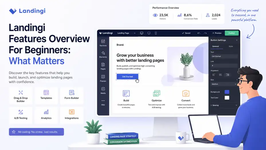 An informative illustration about Landingi Features Overview For Beginners What Matters