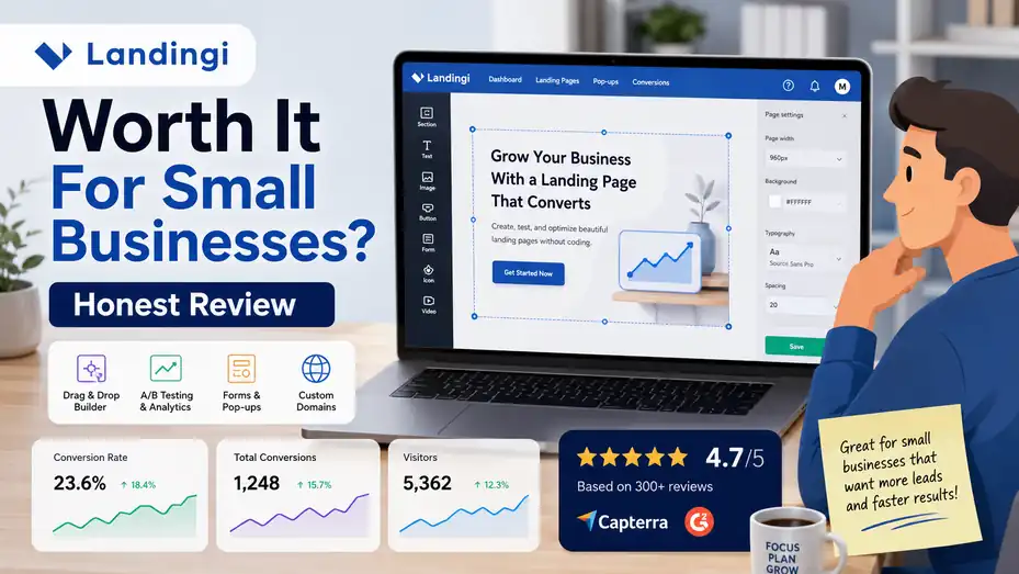 An informative illustration about Landingi Worth It For Small Businesses? Honest Review