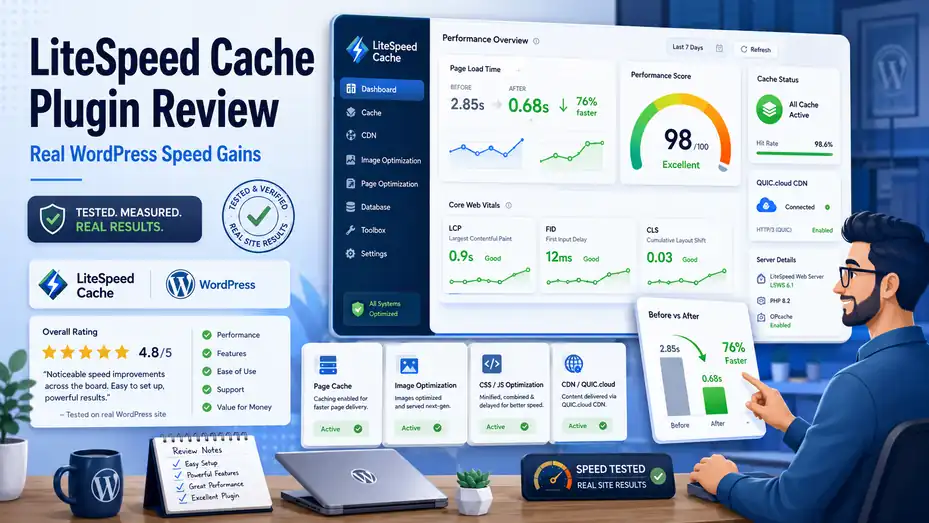 An informative illustration about LiteSpeed Cache Plugin Review Real WordPress Speed Gains