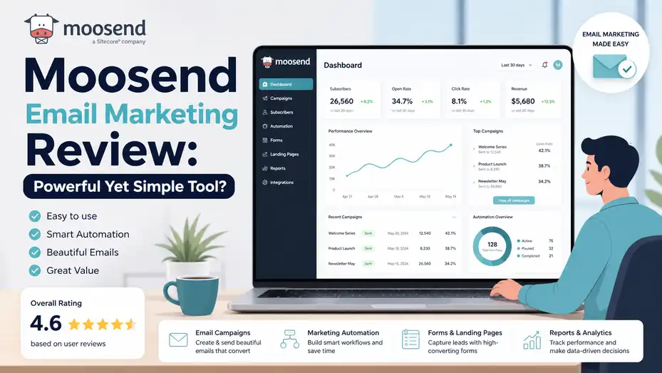 An informative illustration about Moosend Email Marketing Review: Powerful Yet Simple Tool