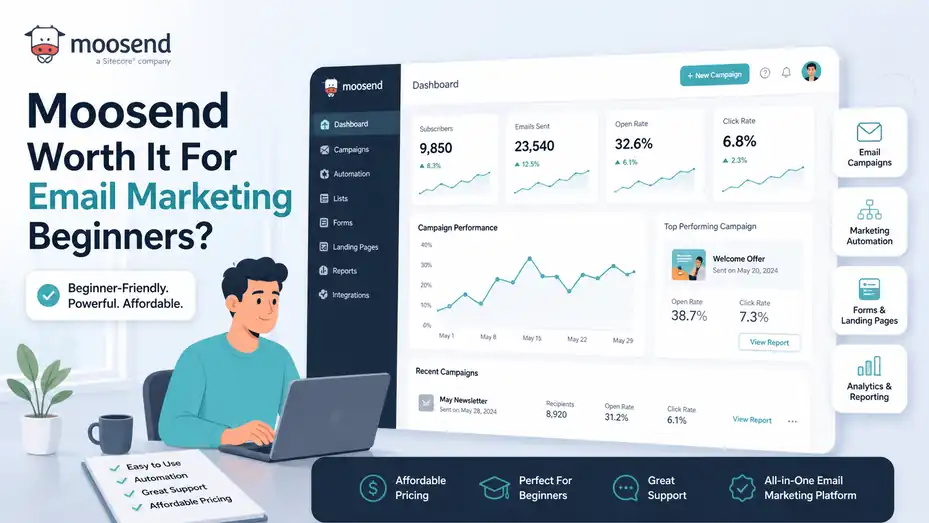 An informative illustration about Moosend Worth It For Email Marketing Beginners?