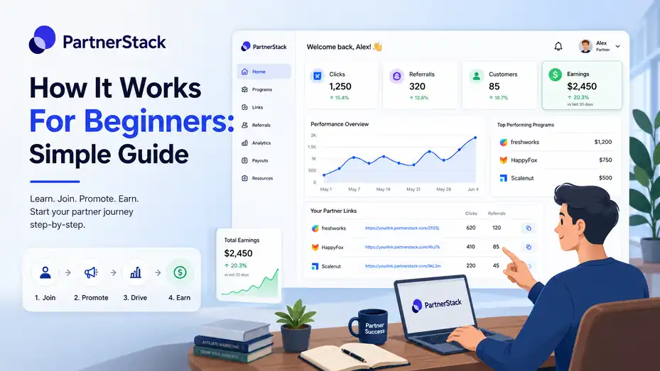 An informative illustration about PartnerStack How It Works For Beginners Simple Guide