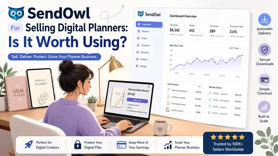 An informative illustration about SendOwl For Selling Digital Planners: Is It Worth Using?