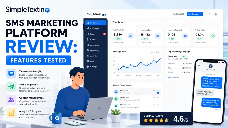 An informative illustration about SimpleTexting SMS Marketing Platform Review: Features Tested