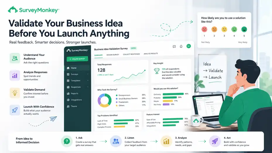An informative illustration about SurveyMonkey For Validating Business Ideas Before You Launch Anything