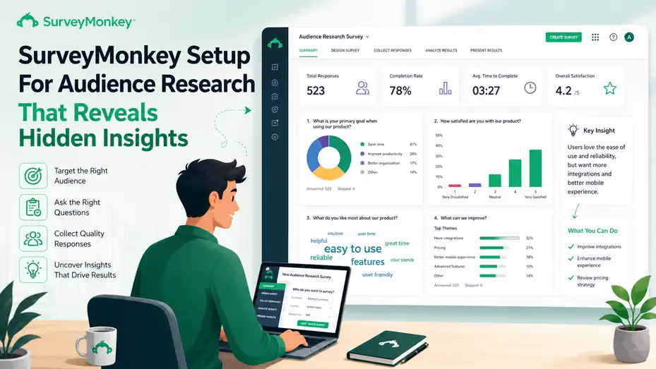 An informative illustration about SurveyMonkey Setup For Audience Research That Reveals Hidden Insights