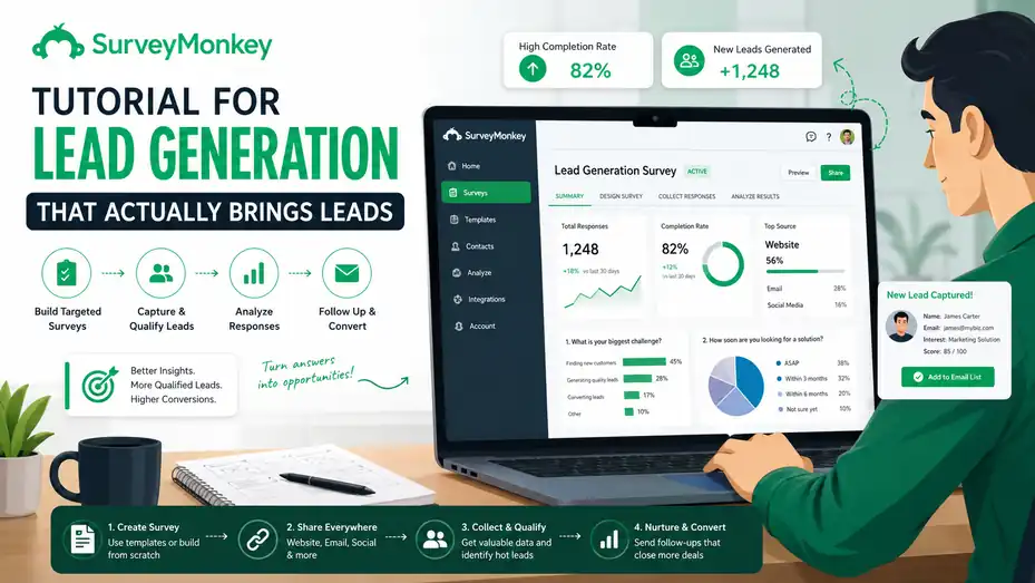 An informative illustration about SurveyMonkey Tutorial For Lead Generation That Actually Brings Leads