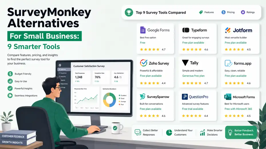 An informative illustration about Surveymonkey Alternatives For Small Business: 9 Smarter Tools