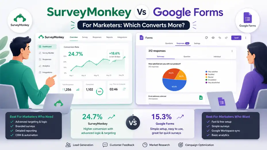 An informative illustration about Surveymonkey Vs Google Forms For Marketers: Which Converts More?