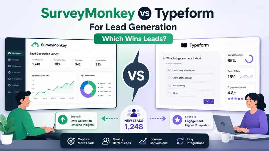 An informative illustration about Surveymonkey Vs Typeform For Lead Generation: Which Wins Leads?