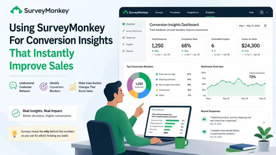An informative illustration about Using SurveyMonkey For Conversion Insights That Instantly Improve Sales