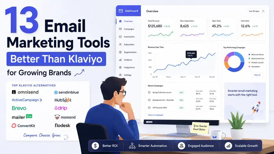 An informative illustration about 13 Email Marketing Tools Better Than Klaviyo for Growing Brands